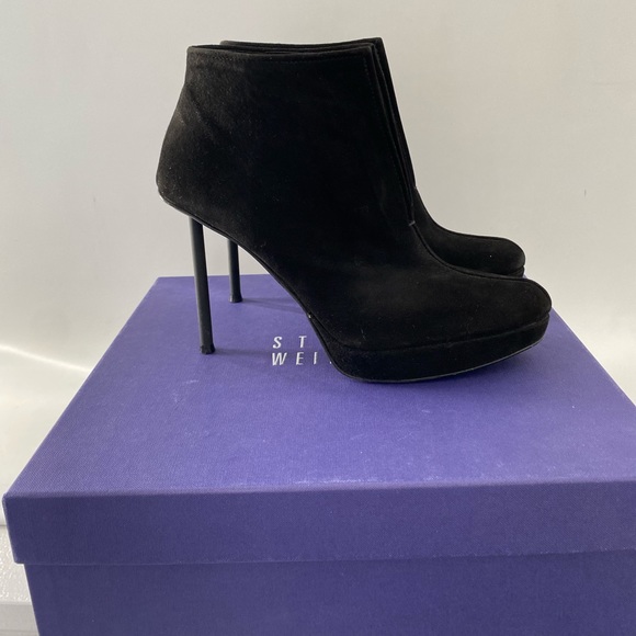 Stuart Weitzman Suede Black Boots | Size 7.5 Comes With Box - Picture 5 of 10
